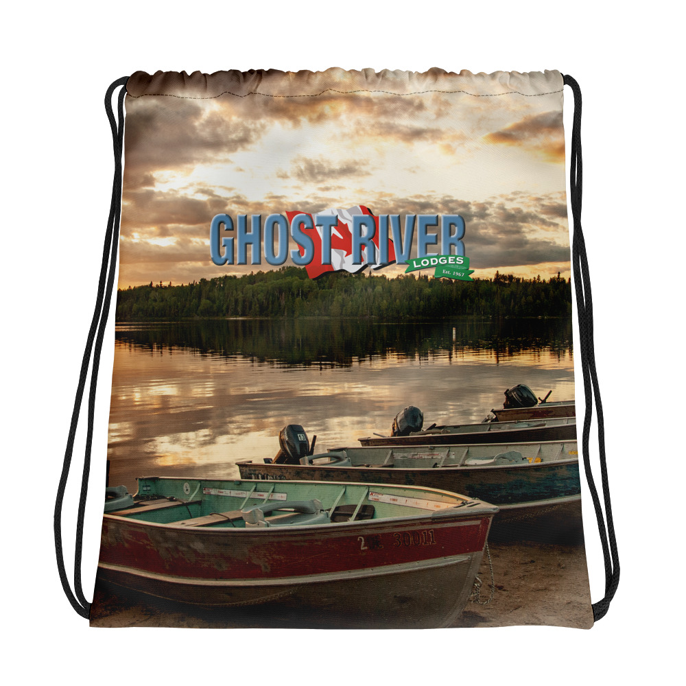 Ghost River Lodges - Drawstring Bag - Boats - Front