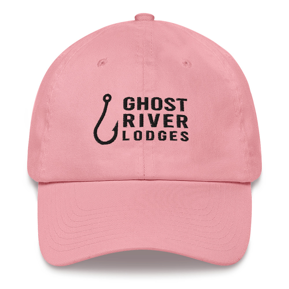 Ghost River Lodges - Dad Hat - Hook Logo - Pink-Black