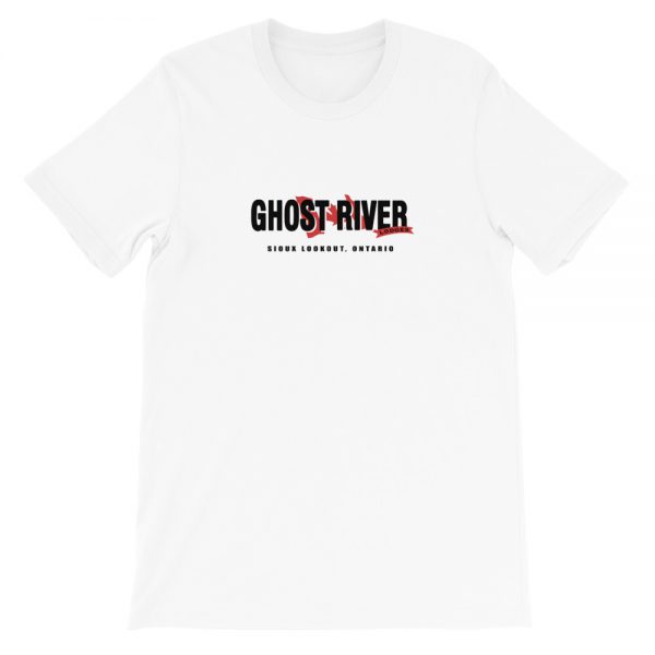 Ghost River Lodges – Mens White Classic Tshirt – Flat